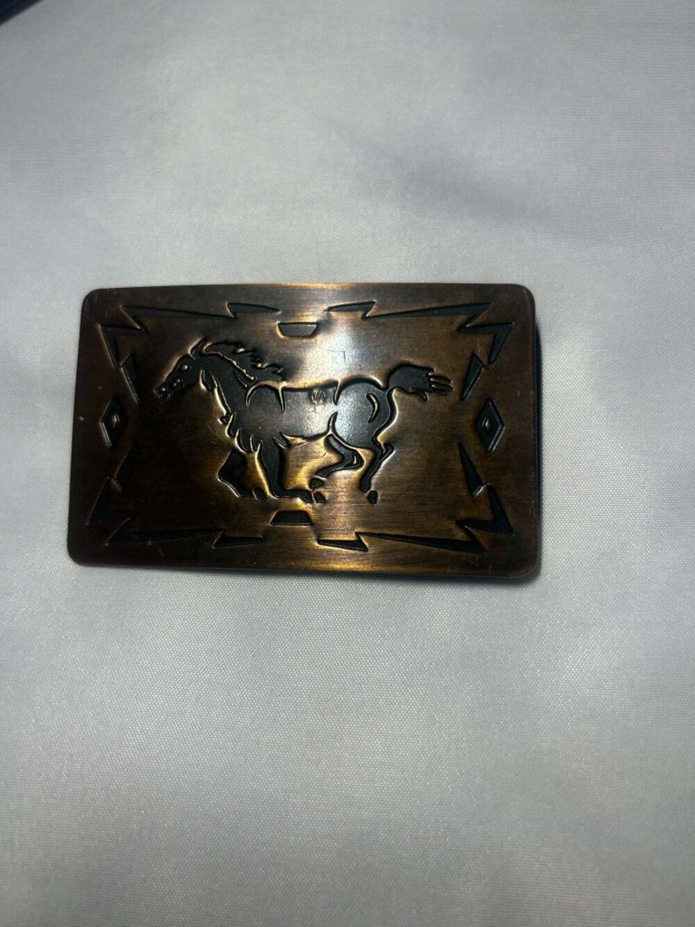 Vintage Chambers Belt Co. Running Horse Belt Buckle